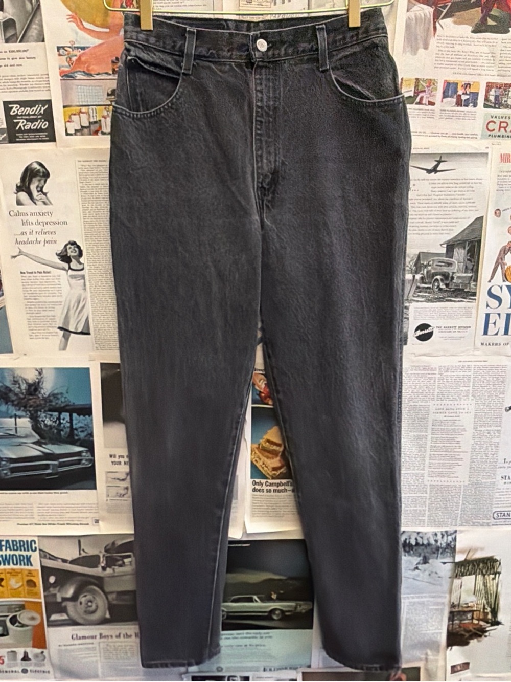 Vintage 1990’s Gitano Women's Black Washed Straight Leg Jeans Size 12